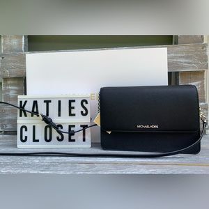 NWT MICHAEL KORS BLACK & SILVER CROSSBODY
